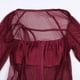 thumbnail image 4 of Camisa elegante de fiesta para mujer con dobladillo con abertura, talla S, blusa de malla de manga larga con cuello dividido en rojo, 4 of 8