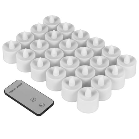 Remote Controlled Led Candles Kohree Warm White LED Candle Tea Lights with Battery Electric Remote Control, Flameless Candle Lamp for Wedding Party Festival Holiday Décoration,24pcs/set ()