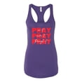 thumbnail image 2 of Wild Bobby, Pray On It Pray Over It Pray Through It Inspirational/Christian Women Racerback Tank Top, Purple Rush, X-Large, 2 of 6