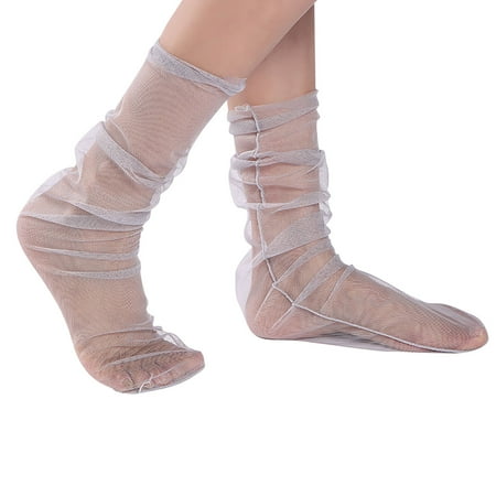 

Compression Socks For Women Spring And Summer Simple Socks Breathable Trend Broken Flower Pile Socks Simple Skin Color Printed Socks