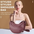 thumbnail image 4 of Bolso de Media Luna Informal y Versátil, Bolso de Sillín, Bolso de Moda, Bolso de Hombro, Bolso de Mensajero de Gran Capacidad, Rojo Vino, 4 of 8