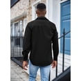 thumbnail image 6 of COOFANDY Men's Waffle Button Down Shirts Casual Long Sleeve Shacket Jacket with Pockets, 6 of 9