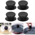 thumbnail image 3 of Perillas de repuesto de tapa universal de 4 piezas, manijas de plástico para tapa de olla profesionales negras, 3 of 4