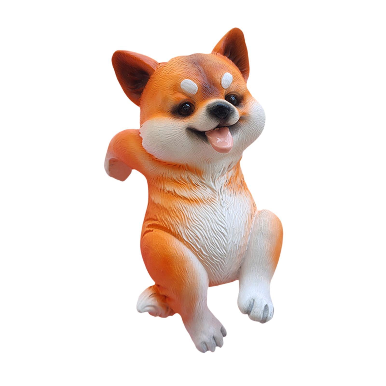 Baoblaze Dog Garden Statue Flowerpot Decor Animal Sculpture for Balcony Outdoor Patio Shiba Inu