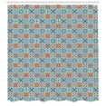 thumbnail image 3 of Ambesonne Moroccan Shower Curtain, Ornament, 69"Wx84"L, Dark Blue Orange, 3 of 3