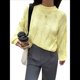 thumbnail image 1 of Suéter Informal de Larga para Mujer, Jersey de Punto Acanalado, Holgado, con Cuello Redondo y Cable, para Otoño. Amarillo M, 1 of 7