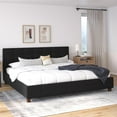 thumbnail image 2 of DHP Rose Tufted Upholstered Platform Bed Frame, King, Black Linen, 2 of 18