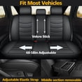 thumbnail image 2 of 5-Seat Full Set Faux Leather Car Seat Covers, Universal Fit with Breathable Padding, Airbag Compatible and Easy Installation for Cars, Sedans, SUVs and Trucks, Black, 2 of 3
