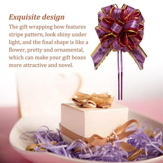 Pull Bows Ribbon for Gift Wrapping Festive Wedding Decoration Wear-resistant Gifts Baskets Multifunctional Christmas Present Wine Red