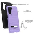 thumbnail image 4 of CoverON For Samsung Galaxy S21 FE Phone Case, Slim Metal Kickstand Rugged Dual Layer Cover, Purple, 4 of 8
