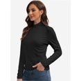thumbnail image 4 of T-Shirt Women Long Sleeve Mock Neck Slim Fit Tops Base Layer Soft Lightweight Stretch Undershirts, 4 of 6