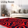 thumbnail image 2 of ODIKA 2'x3' Machine Washable Non-Slip Area Rug, Crimson Storm Abstract Swirl with Dynamic Flow Design High Traffic Rug, Red, 660630, 2 of 7