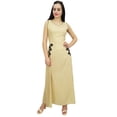 thumbnail image 2 of Bimba Women's Floral Embroidered Maxi Dress Sleeveless Beige Summer Dresses-6, 2 of 7