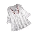 thumbnail image 1 of Blusa vintage Sonducket para mujer Cuello en V Blanco S, 1 of 6