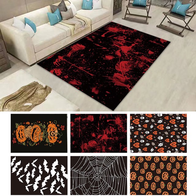 Fiudx Alfombras Para Dormitorio Alfombra De Halloween Para Decoración De Dormitorio, Sala De Estar Alfombra Para Mesa De Té, Llena De Viento Oscuro, Alfombra Para Cabecera De Habitación, Alfombrillas