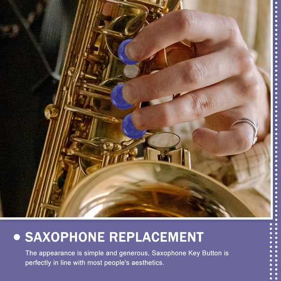 WRITWAA 18Pcs Saxophone Replacement Sax Key Button Blue for Musicians Performance