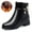 Black (Add cotton), variant on Women's Chunky Heel Ankle Boots - Round Toe Boots with Side Zipper | Comfortable Low Block Heel for Fall Winter Fashion, Casual Walking, Work & Travel