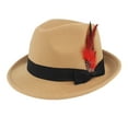 thumbnail image 3 of Sombrero de Jazz de Panamá de ala corta para viajes al aire libre, sombreros Fedora informales decorativos Zulema Sombrero de copa Panamá Jazz, 3 of 8
