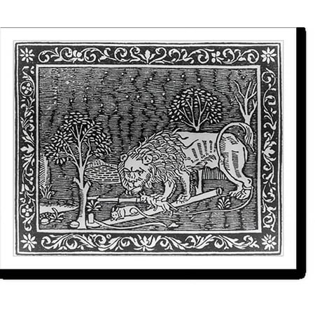 Historic Print, [Lion and 2 mice], 16" x 20"