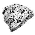 thumbnail image 1 of Bones Unisex Beanie, Monochrome Puppy and Paws, Hiking Outdoors, Charcoal Grey and White, by Ambesonne, 1 of 1
