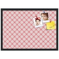 thumbnail image 2 of PinPix ArtToFrames 26x18 Custom Cork Bulletin Board Argyle Light Pink   Poster Board Has a Fabric Style Canvas Finish, Framed in Satin Black (PinPix-649), 2 of 6