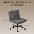 thumbnail image 2 of Furnimart Wide Swivel Criss Cross Legged Chair with Wheels, FSC Certified Wooden Desk Chair with Mid-Back Support, Comfy Armless Height Adjustable Vanity Chair for Desk, Bedroom (Linen Gray), 2 of 9