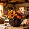 thumbnail image 2 of Leodye 1PCS Imitation Rattan Hanging Basket Dual Purpose Flower Planter and Fruit Vegetable Storage Organizer for Farmhouse Living Room Corridor Decor -6.89x5.51x4.33in, 2 of 6