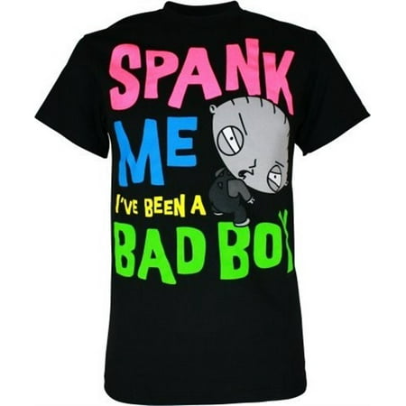 Family Guy Stewie Neon Spank Me Men's T-Shirt, Black,