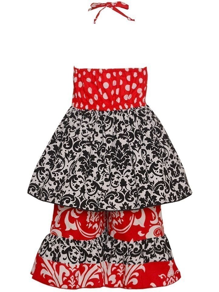 Sophias Style Sophias Style Exclusive Little Girls Nelly Red Black