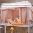 thumbnail image 2 of Bunk Bed Canopy Curtain, Dormitory Mosquito Net with Zipper and Metal Frame, Privacy Bed Spread Blackout Curtains for Junior Loft Bed College Students Dorm, 2 of 8