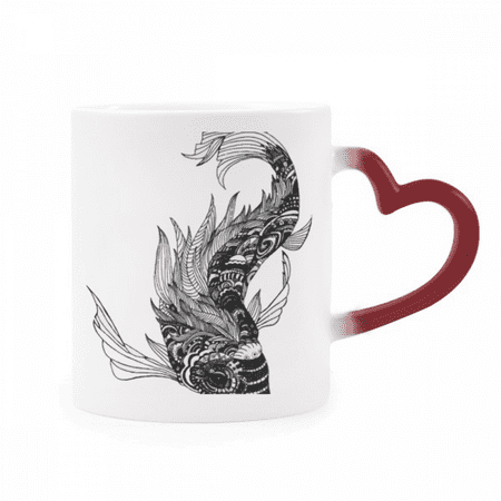 

Masterpiece the Classic of Mountains Drawing Heat Sensitive Mug Red Color Changing Stoneware Cup