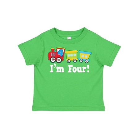 

Inktastic 4th Birthday Train Outfit Gift Toddler Boy Girl T-Shirt