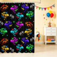 thumbnail image 2 of Erosebridal Sports Car Shower Curtain 72Wx72L, Paint Splatter Bathroom Curtain, Black Splatter, 2 of 5