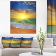 thumbnail image 1 of Dramatic Seashore Sky in Yellow - Modern Beach Canvas Art Print, 1 of 3