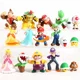 thumbnail image 1 of Figuras de acción de Super Mario Bros. de PVC, set de 6-18 piezas, Luigi, Yoshi, Donkey Kong, Mushroom, para niños, regalos de cumpleaños, 1 of 3