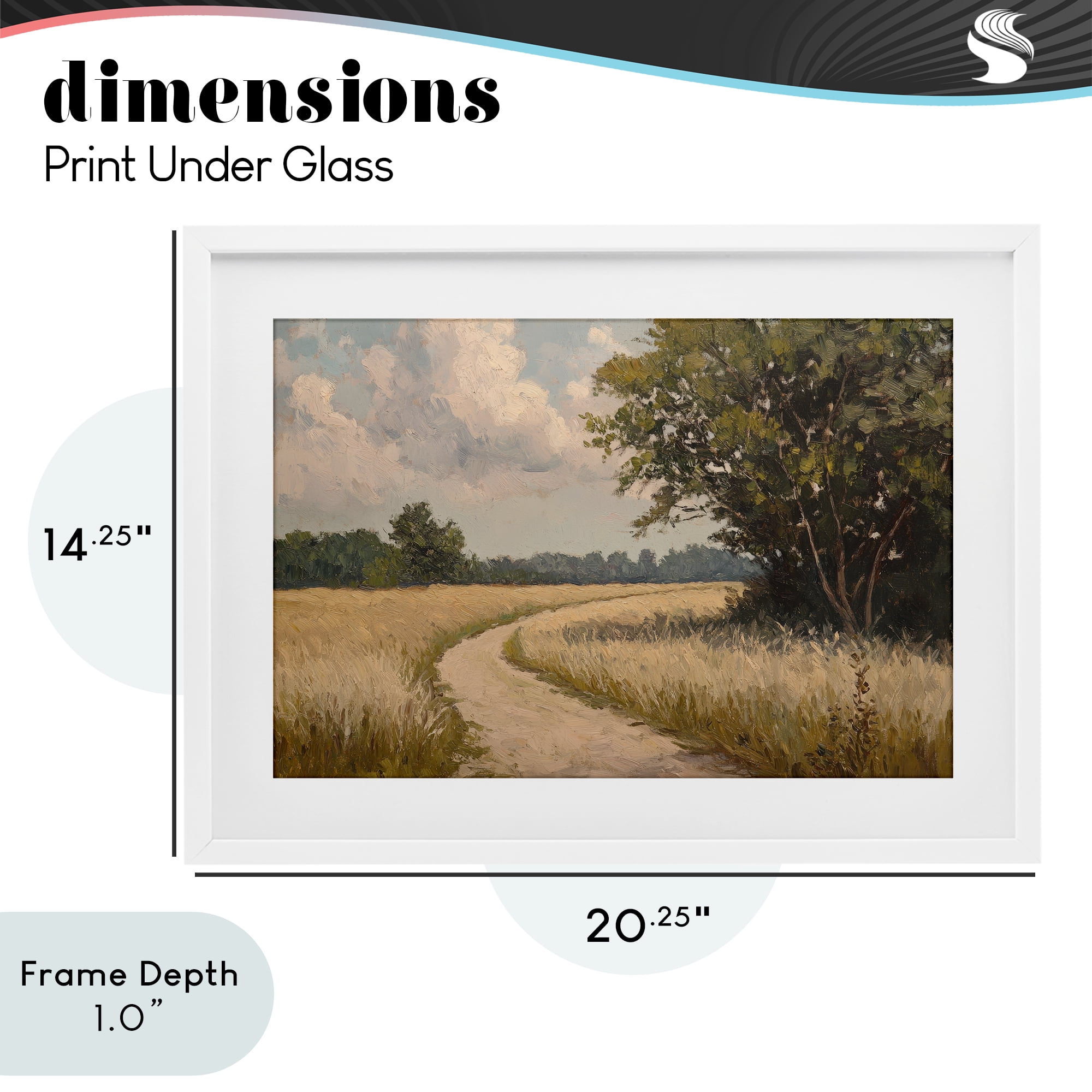 Stupell Industries Peaceful Thinking Path White Framed Print Under Glass, design by Petal Prints Design