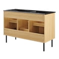thumbnail image 4 of Modway Chaucer 48" Double Sink Wood & Metal Bathroom Vanity in Oak and Black, 4 of 17
