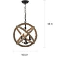thumbnail image 4 of Twirlie 16.5-inch Hemp Rope Antique Bronze Metal Chandelier, 4 of 4