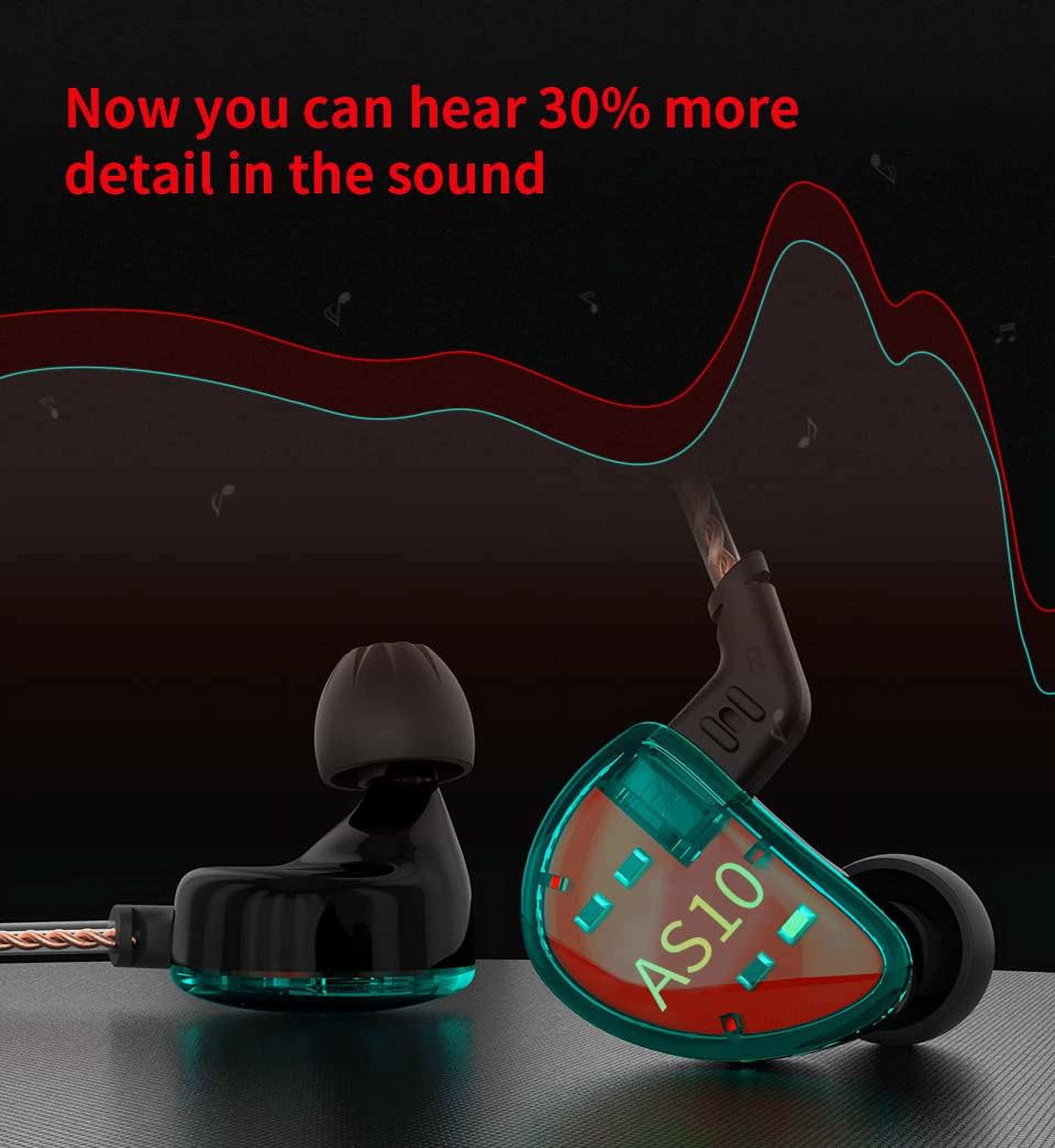 KZ AS10 in Ear Monitor Earbuds Headphone, Pure 5 Balanced Armature 5BA KZ Earbuds Earphone, Musician in Ear Monitor Headphone High Fidelity HiFi Headset