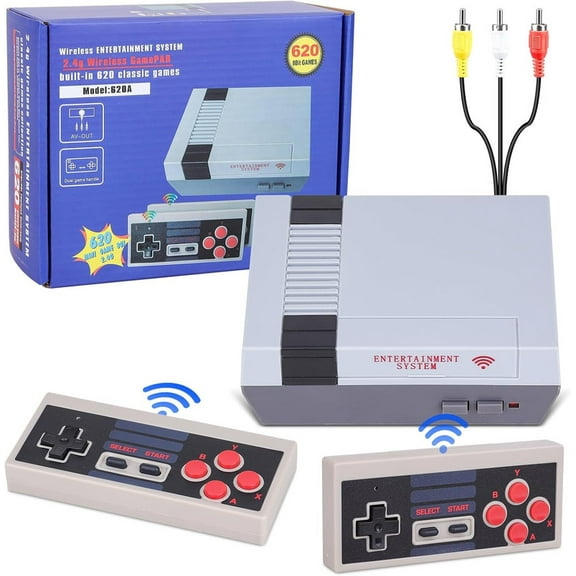 2025 New Wireless Controllers Childhood Video Player Built-in 620,Dual Controllers Handheld Player Classic System Edition Plug & Play For Kids & Adults