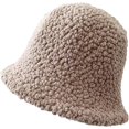thumbnail image 6 of CoCopeaunts Women Bucket Hat Plain Autumn Winter Thicken Warm Lamb Wool Bucket Cap Outdoor Foldable Girl Simple Casual Basin Hat, 6 of 8