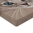 thumbnail image 2 of Ambesonne Animal Fitted Sheet, Domestic Cat Face, Twin Size, Bluegrey Umber Brown, 2 of 3