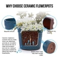 thumbnail image 2 of S-HOME Set of 3 Antique Blue Ceramic Planters, 15" 12" 9"  Modern Flower Pots for Indoor/Outdoor, 2 of 12