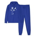 thumbnail image 2 of ibuvkizy 2 Piece Sets for Women Fall!Men's and Women's Sports Tracksuits Long Sleeve Pullover Hoodies Sweatshirt Loose Coat and Sweatpants Fall Winter Suit Blue,L, 2 of 7