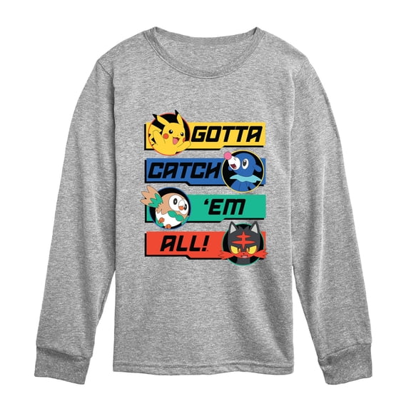 Pokémon - Gotta Catch Em All - Youth Boys Long Sleeve Graphic T-Shirt