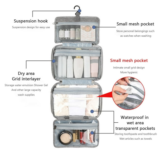 2023 Summer Savings Clearance! WJSXC Portable Toiletry Bag,Travel Toiletry  Storage Bag,Dry & Wet Separation Kit with Hook Hangable Waterproof Shaving