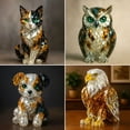 thumbnail image 7 of ACDANC Cat Sculptures Handmade Animal Figurines Collectible Art Painted Glass Animal Statue Cat Figurines for Home Office Bar Decor, 7 of 7