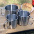 thumbnail image 4 of sunsanly 250/350/550ML 304 Stainless Steel Camping Cup with Foldable Handle Frosted Portable Outdoor Travel Picnic BBQ Tea Milk Beer Milk Mug Metal Drinking Cup, 4 of 8