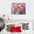 thumbnail image 5 of Acheng Bathroom Floral Canvas Wall Art Print, Antique Pink Floral Pictures Wall Decor for Home Living Room Bedroom Hallway Office, Farmhouse Kitchen Flowers Wall Art Ready To Hang 20x16in, 5 of 6