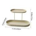 thumbnail image 3 of Double Layer Iron Tabletop Storage Tray Cosmetics Jewelry Perfume Display Rack Multi-Purpose Dresser Countertop Organizer for Lipstick Necklace Ring Perfume Bottle Bedroom Living Room Storage, 3 of 6